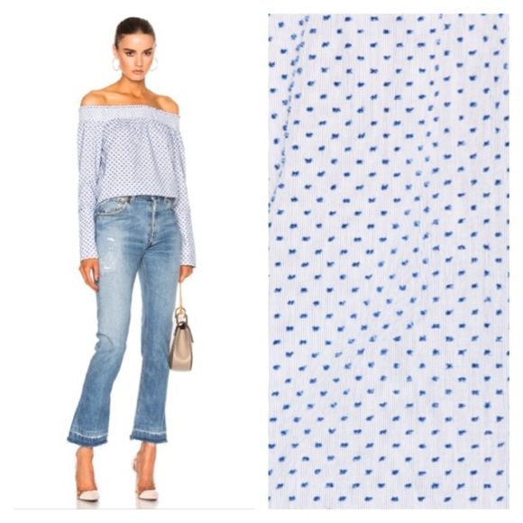 NWT Derek Lam Off The Shoulder Embroidered Top - Picture 2 of 6